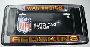 Washington Redskins NFL Rico Laser Cut Chrome License Plate Frame! Officially Licensed Top of the Line Metal Plate Frame ! Showcase your Team Spirit when you're on the Road and set yourself apart in Traffic! Easy to Mount and Highly Durable! A Great Team Collectible ! Makes a Great Gift!!