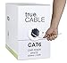 Cat6 Riser (CMR), 1000ft, White, 23AWG 4 Pair Solid Bare Copper, 550MHz, ETL Listed, Unshielded Twisted Pair (UTP), Bulk Ethernet Cable, trueCABLE