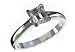 18ct White Gold Ladies Single Stone Diamond Emerald Cut Ring