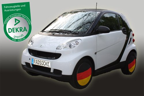 Radsocke® – das Original für Radkappen, 4er-Set, DEUTSCHLAND, Radkappenüberzug, Radkappenbezug, Reifenflagge, Wheel-Flag