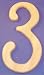 Wooden Numbers 6 Inch Number 3