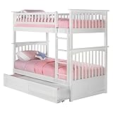Columbia Twin Over Twin Bunk Bed with Trundle Bed - White