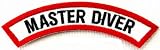 Master Diver Chevron Patch Embroidered Iron On Divemaster Scuba Diving Emblem Souvenir