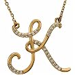 14k Yellow Gold Curvy K Initial Necklace