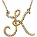 14k Yellow Gold Curvy K Initial Necklace