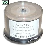 MAM-A (Mitsui) 8X Double Layer 8.5 GB White Inkjet Hub Printable DVD+Rs 50-Pak in Cakebox