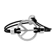 Inox Jewelry 316L Stainless Steel Peace Sign Rubber Bracelet