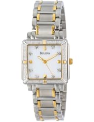 Bulova Womens 98R112 Diamond Accented Two-Tone Stainless Steel Bracelet Watch