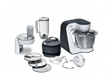Bosch MUM52120 Küchenmaschine Styline / 700 Watt / Edelstahl-Rührschüssel / Durchlaufschnitzler / Mixeraufsatz Kunststoff / Knethaken Metall/ Rühr-/Schlagbesen