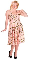 Cocktail Halter Cotton/Spandex Tropical Print Sweetheart Fitted  Dress