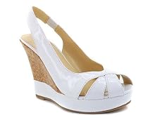 PATENT STRAPPY SLINGBACK PLATFORM 8 WHITE