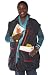 Rufus Roo: The BIG Pocket Travel Vest in BLUE Red Zip - Large Size