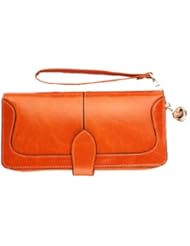 Shoes: Heshe Womens Genuine Leather Purse Organizer Wallet Zippered Clutch Hand Bag