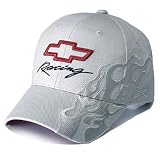Chevrolet Light Grey Racing Ghost Flame Baseball Cap