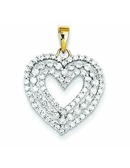 0.8 Carat 14K Gold Diamond Heart Pendant
