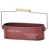 GREENHOUSE ナチュラルブリキポット 手付き楕円S 3199-RD レッド