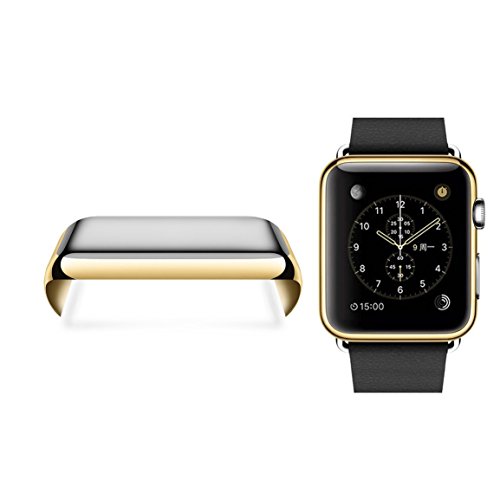 Apple Watch Case, UniqueKay Stylish PC Touch Screen Full Cover Plated Case for Apple Watch 42mm - Gold