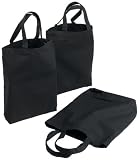 DII Black Canvas Grocery Bag, Set of 3
