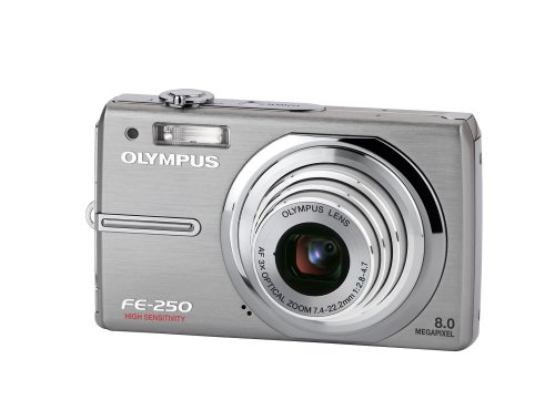 Childrens Toyshop  Electronics : Olympus FE-250 Digital Compact Camera - Silver (8.0MP 3x Optical Zoom) 2.5" LCD