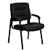 Flash Furniture BT-1404-GG Black Leather Guest/Reception Chair with Black Frame Finish