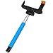 Evies Stainless Steel Selfie Stick with Built in Rechargeable Bluetooth Shutter Button for GoPro  Camera, iPhone 4, 4s, 5, 5s, 6, 6 Plus, iPods, Samsung Galaxy S3, S4, S5, S6, Note 2, 3, 4 - Blue