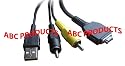 ABC Products VMC-MD1 A/V AV & USB input Audio Video Multi connecting Lead Cable for SONY Cyber-Shot DSC-F88, DSC-G3, DSC-H3, DSC-H7, DSC-H9, DSC-H10, DSC-H50, DSC-N1, DSC-N2, DSC-P100, DSC-P120, DSC-P150, DSC-P200, DSC-T2, DSC-T5, DSC-T9, DSC-T10, DSC-T20, DSCT20HDPR, DSC-T30, DSC-T50, DSC-T70, DSC-T77, DSC-T70HDPR, DSC-T90, DSC-T100, DSC-T200, DSC-T300, DSC-T700, DSC-TX1, DSC-W55, DSC-W80, DSC-W80HDPR, DSC-W85, DSC-W90, DSC-W110, DSC-W120, DSC-W130, DSC-W150, DSC-W170, DSC-W200, DSC-W300, DSC-WX1 Digital Camera