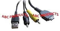 ABC Products VMC-MD1 A/V AV & USB input Audio Video Multi connecting Lead Cable for SONY Cyber-Shot DSC-F88, DSC-G3, DSC-H3, DSC-H7, DSC-H9, DSC-H10, DSC-H50, DSC-N1, DSC-N2, DSC-P100, DSC-P120, DSC-P150, DSC-P200, DSC-T2, DSC-T5, DSC-T9, DSC-T10, DSC-T20, DSCT20HDPR, DSC-T30, DSC-T50, DSC-T70, DSC-T77, DSC-T70HDPR, DSC-T90, DSC-T100, DSC-T200, DSC-T300, DSC-T700, DSC-TX1, DSC-W55, DSC-W80, DSC-W80HDPR, DSC-W85, DSC-W90, DSC-W110, DSC-W120, DSC-W130, DSC-W150, DSC-W170, DSC-W200, DSC-W300, DSC-WX1 Digital Camera