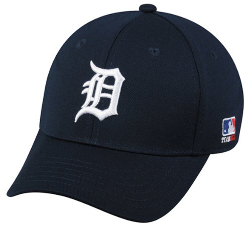MLB BAMBOO Flex FITTED Lg/XL Detroit TIGERS Home NAVY Hat Cap