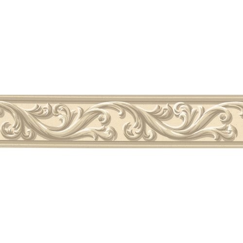 Waverly 578840 Architectural Scroll Wall Border, Beige, 4.5-Inch Wide