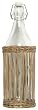 Hand Woven Grey Brown Willow Basket with Glass Large Water Bottle 13"H 36oz Set / 2