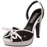 Funtasma by Pleaser Women's Referee-50/BW Slingback Sandal,Black Canvas,11 M US