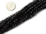 4mm Round faceted Gemstone black Agate beads strand 15