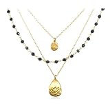 Satya Jewelry Thrive Onyx 24k Yellow Gold Neck