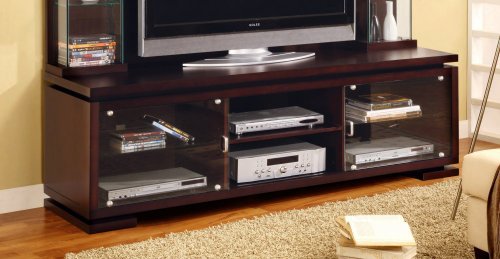 Contemporary Cappuccino Finish Plasma TV Entertainment Center