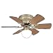 Westinghouse 78603 Petite 6-Blade 30-Inch 3-Speed Hugger-Style Ceiling Fan with Light, Antique Brass