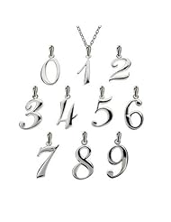Eves Addiction Sterling Silver Lucky Number Pendants, Number 6