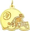 14K Gold NFL Pittsburgh Steelers Football Helmet Charm
