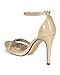 Delicious Women's Jaiden Faux Nubuck Leather Wide Strap Single Sole Heels 4
