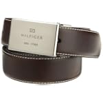 Tommy Hilfiger Men's Top Stitched Dress Reversible Belt, Brown/Black, 34