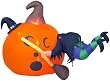 Set of 4 Animated Airblown&reg; Inflatables Crashing Witch with kicking legs