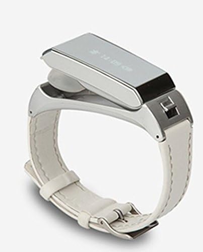 VSSPEED 0.86" OLED Screen TalkBand Blutooth Smart Wristband Smart Band Bracelet For Android IOS IPhone Fitness Tracker Call Remind Removable SmartBand (Silver+Leather)