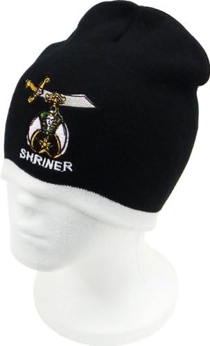 Shriner Beanie Black Cuffless Shriner Lodge Winter Skull Cap Hat