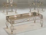 3pcs Beautiful Smoked Glass Top Coffee Table Set