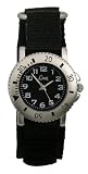 Limit  5156.24  Childrens  Silver coloured  Black dial,  Black quick release canvas strap watch