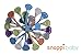 Snappi Cloth Diaper Fasteners - Pack of 5 (2 Orange, 2 Blue, 1 Purple) Bright Colors