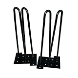 16インチ　Hairpin legs　２脚　黒いテーブル用脚　　家具用脚パーツ　補修部品　交換用　家具　DIY