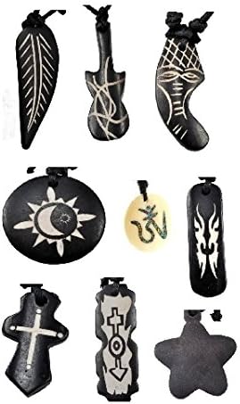 Hippie Tribal-Style Synthetic Bone Pendant Necklace