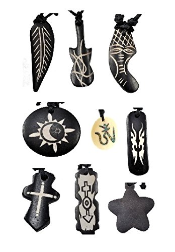 Hippie Tribal-Style Synthetic Bone Pendant Necklace