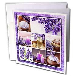 Susan Brown Designs General Themes - Lavender Spa Collage - Greeting Cards-6 Greeting Cards with envelopes On Sale