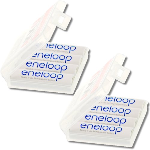 8 x Sanyo Eneloop Akkus  *** Größe MIGNON AA ( 50 x 14,5 mm ) ***  [ NEUESTE VERSION HR-3UTGA ]  +++  50% mehr LEBENSDAUER ( bis 1500 Ladezyklen ) in speziellen, hochwertigen Premium Akkuboxen der Akku-Onlinehandel GmbH